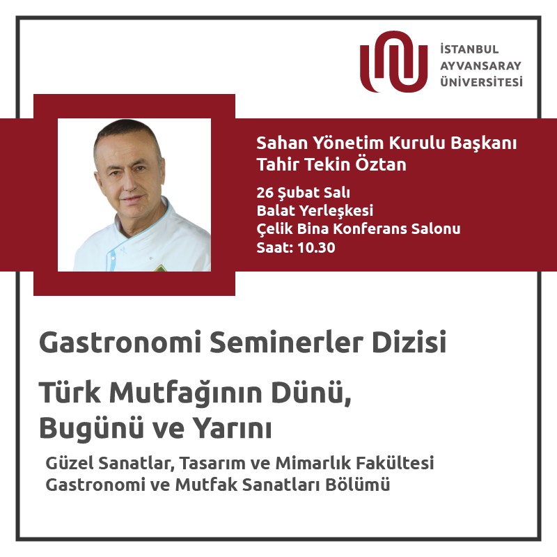 Gastronomi Seminerler Dizisi Başlıyor! İstanbul Topkapı Üniversitesi